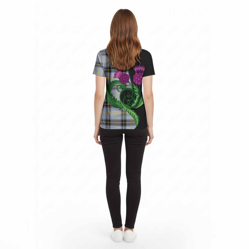 Bell Tartan Cotton T-shirt Traditional Scottish Thistle