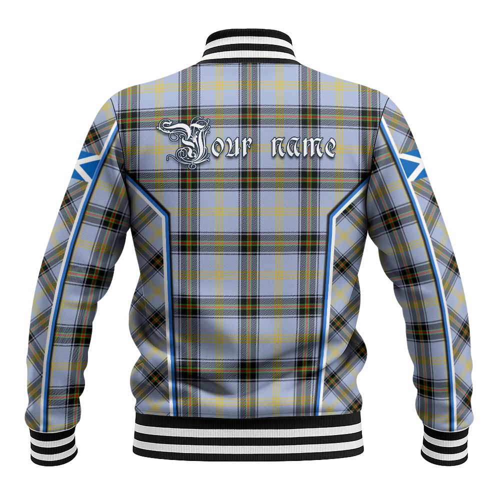 Bell Tartan Crest Baseball Jacket Scotland Coat of Arm Flag Style - Tartan Vibes Clothing