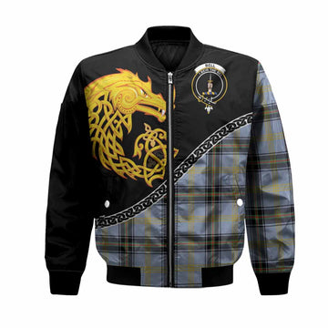 Bell Tartan Crest Bomber Jacket Legendary Dragon Knot Half Style