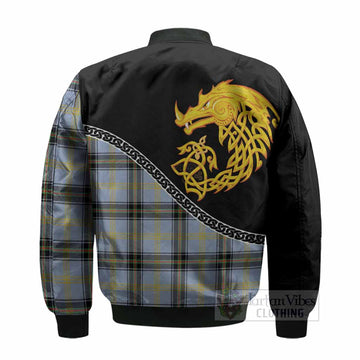Bell Tartan Crest Bomber Jacket Legendary Dragon Knot Half Style