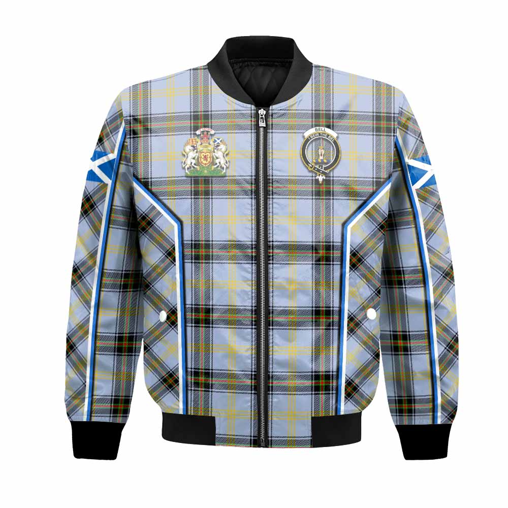 Bell Tartan Crest Bomber Jacket Scotland Coat of Arm Flag Style - Tartan Vibes Clothing