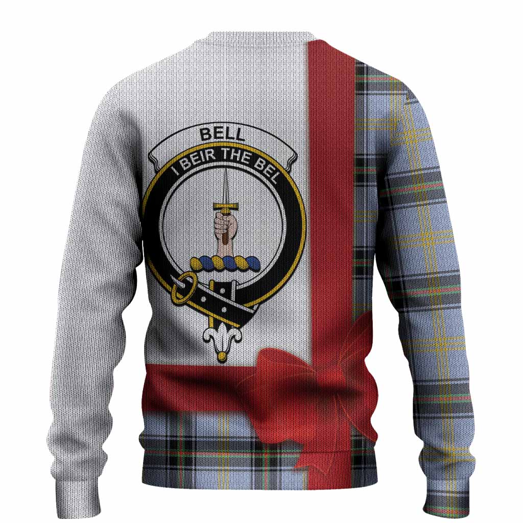 Bell Tartan Crest Christmas Christmas Ugly Sweater Highland Cow Bagpipes Coquette Bow Style