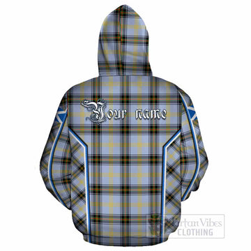Bell Tartan Crest Cotton Hoodie Scotland Coat of Arm Flag Style - Tartan Vibes Clothing