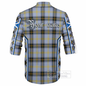 Bell Tartan Crest Ghillie Kilt Shirt Scotland Coat of Arm Flag Style