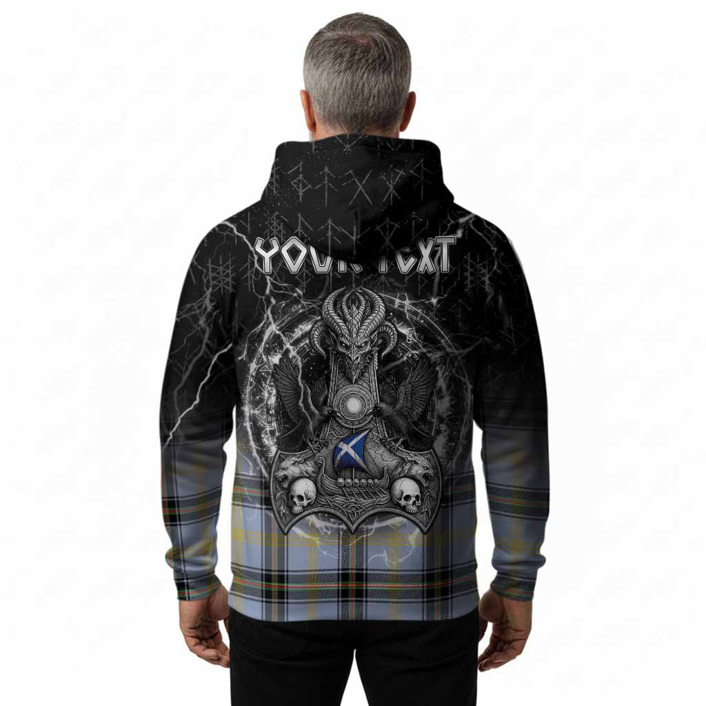 Bell Tartan Crest Hoodie Celtic Odin's Raven Legacy