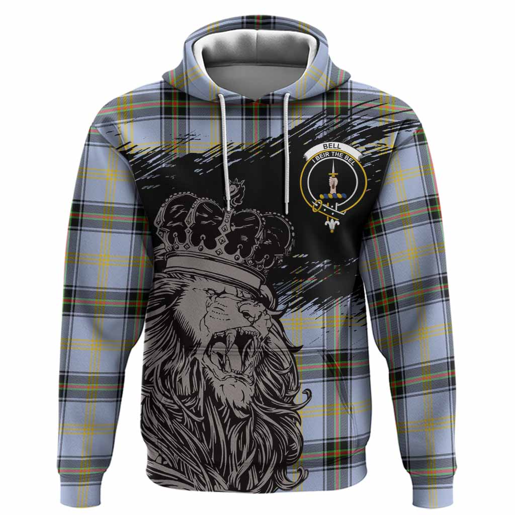 Bell Tartan Crest Hoodie Crowned Lion Heritage Style