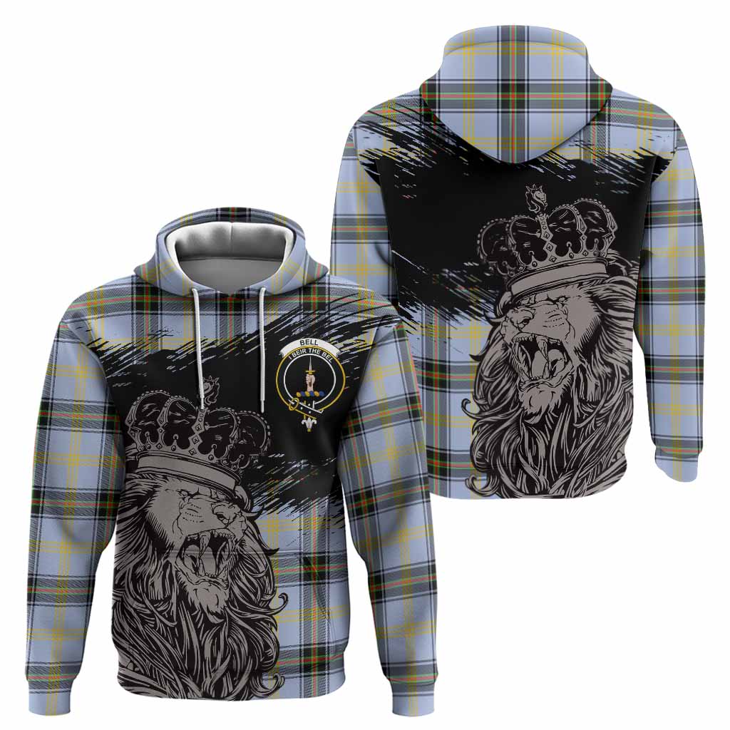 Bell Tartan Crest Hoodie Crowned Lion Heritage Style