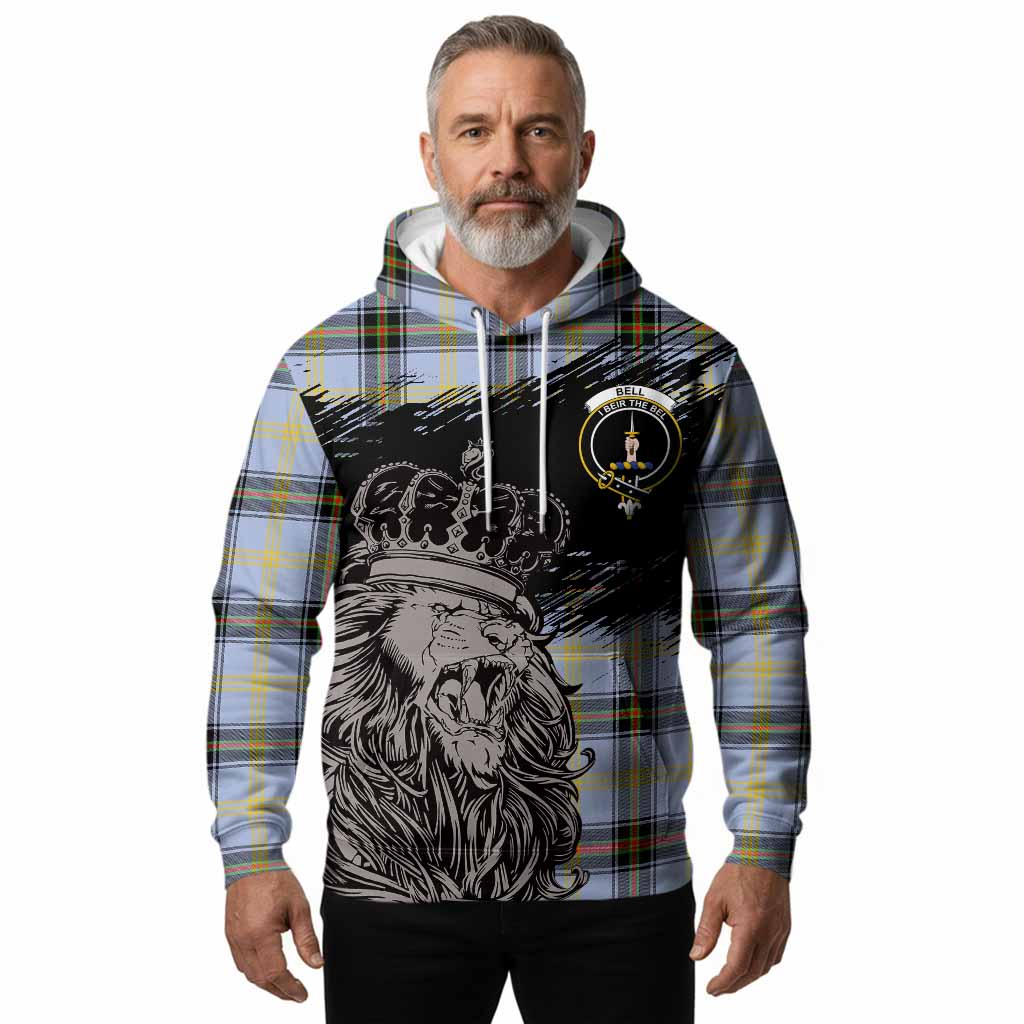 Bell Tartan Crest Hoodie Crowned Lion Heritage Style