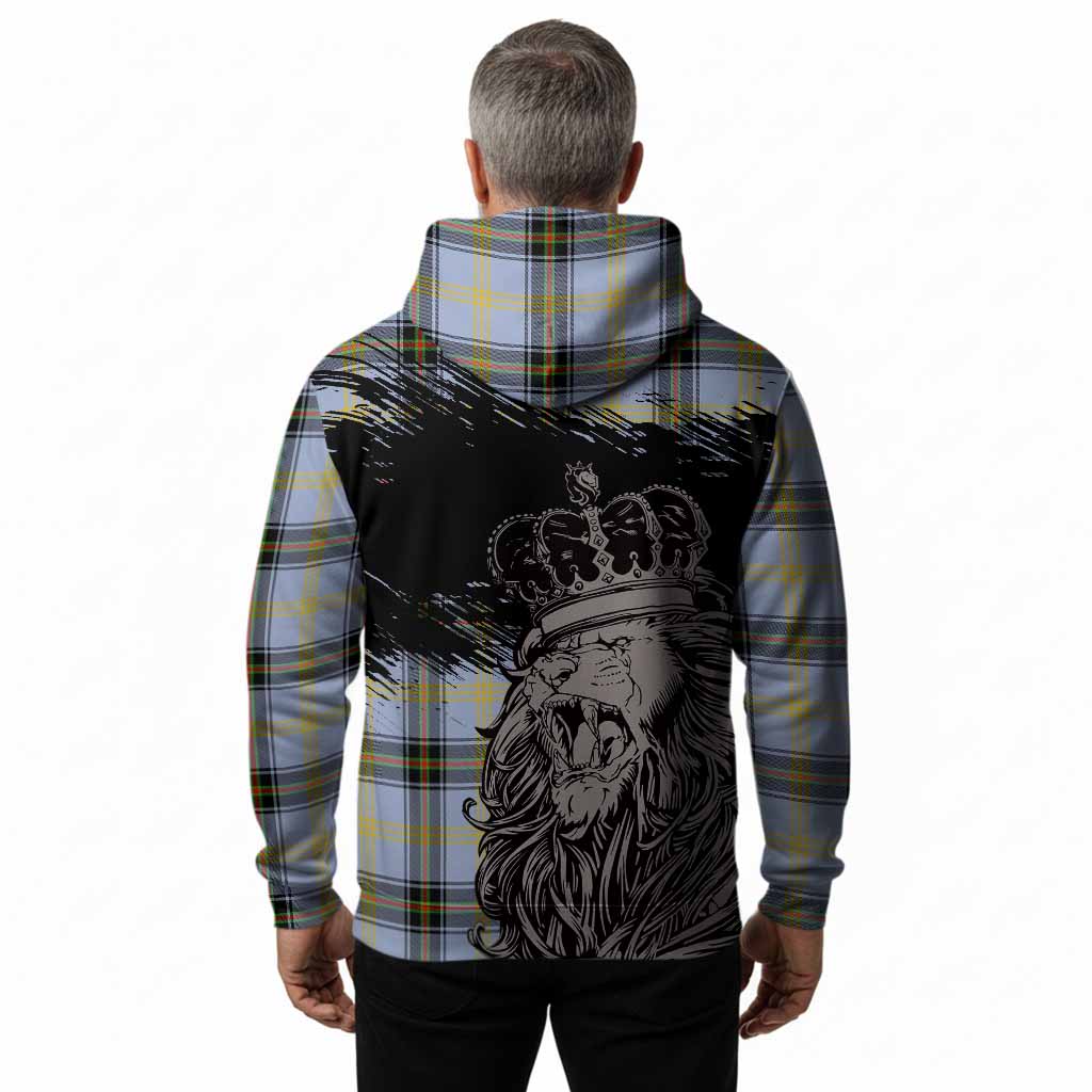 Bell Tartan Crest Hoodie Crowned Lion Heritage Style