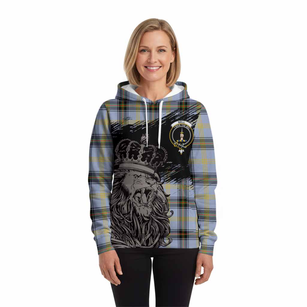 Bell Tartan Crest Hoodie Crowned Lion Heritage Style