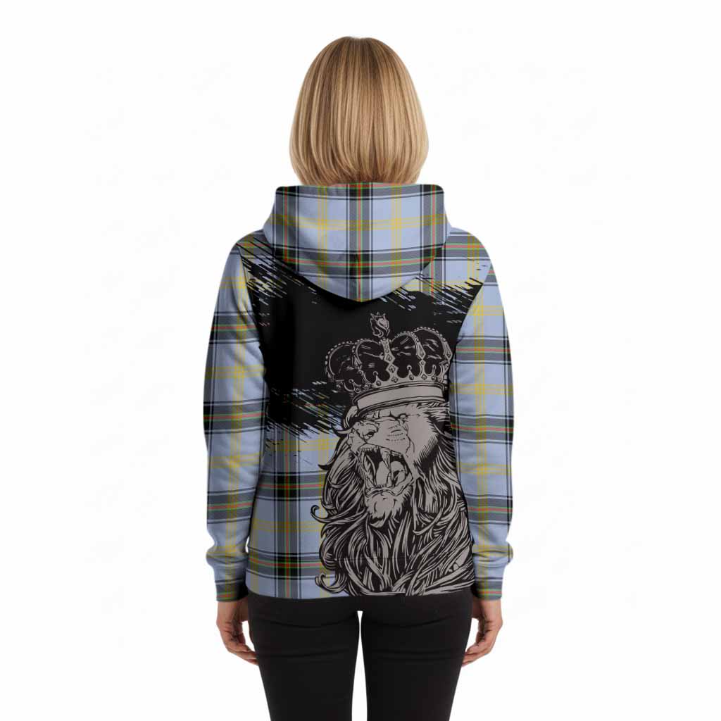 Bell Tartan Crest Hoodie Crowned Lion Heritage Style