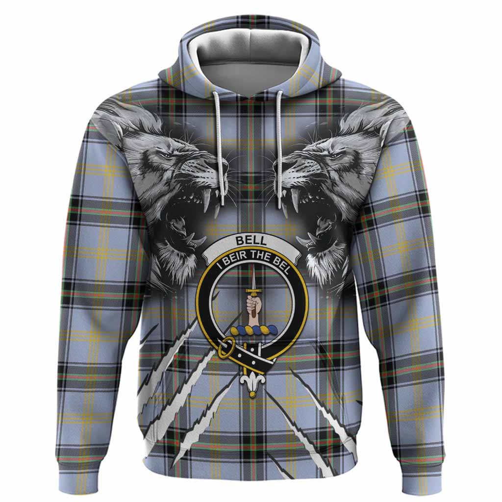 Bell Tartan Crest Hoodie Ferocious Lion Style