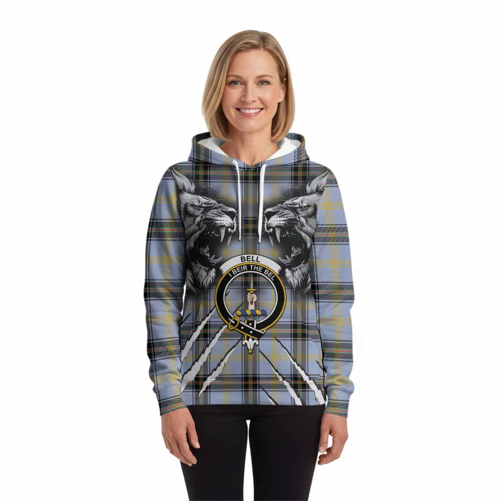 Bell Tartan Crest Hoodie Ferocious Lion Style