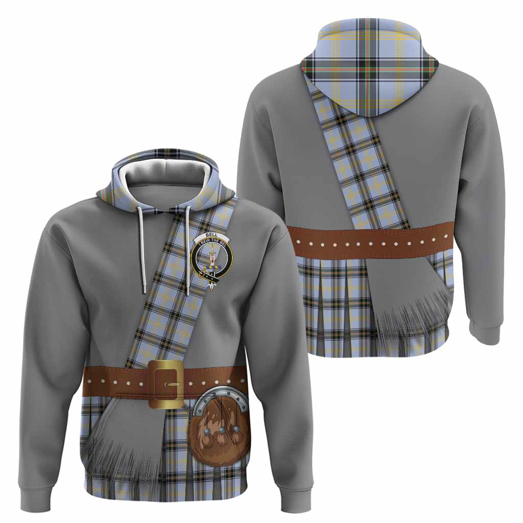 Bell Tartan Crest Hoodie Kilt Costume Style