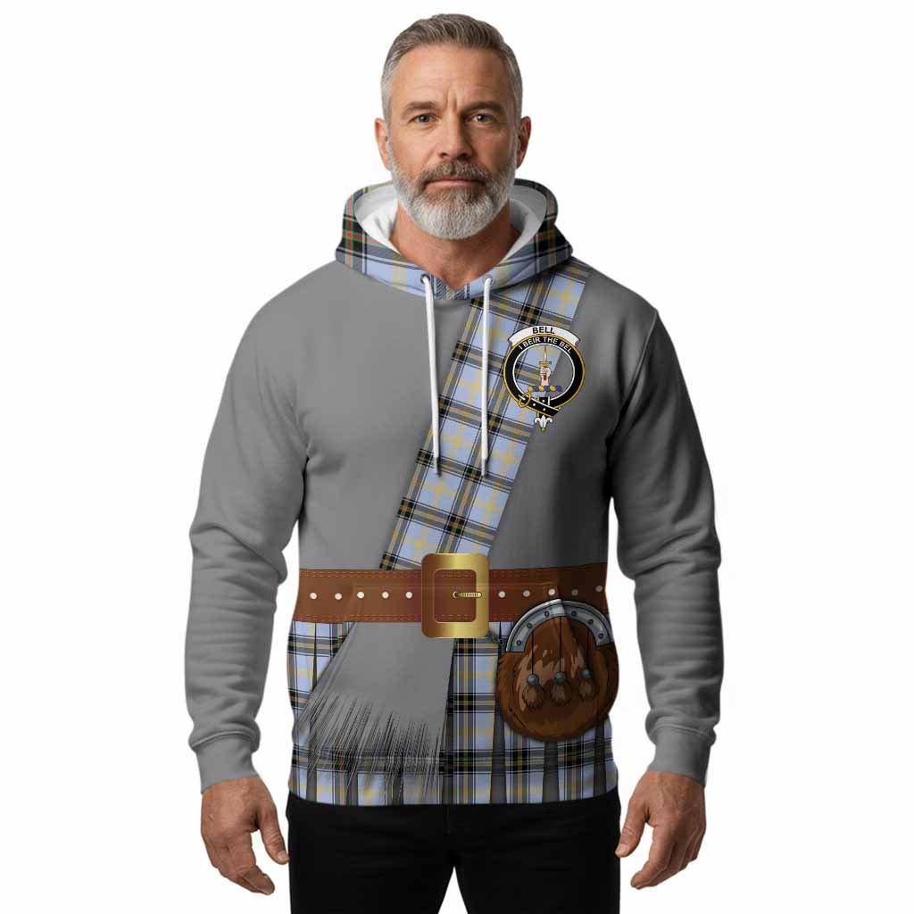 Bell Tartan Crest Hoodie Kilt Costume Style