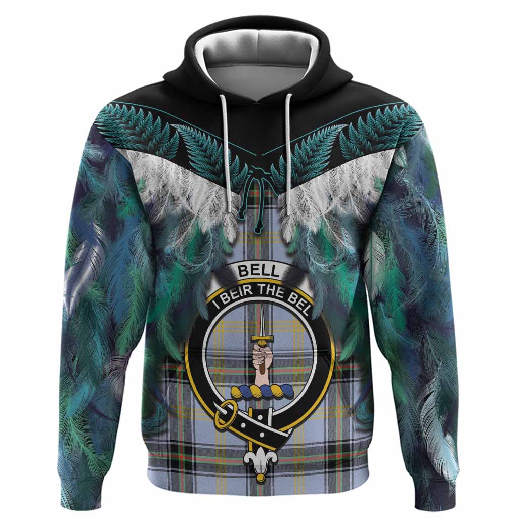 Bell Tartan Crest Hoodie New Zealand Maori Korowai Cloak