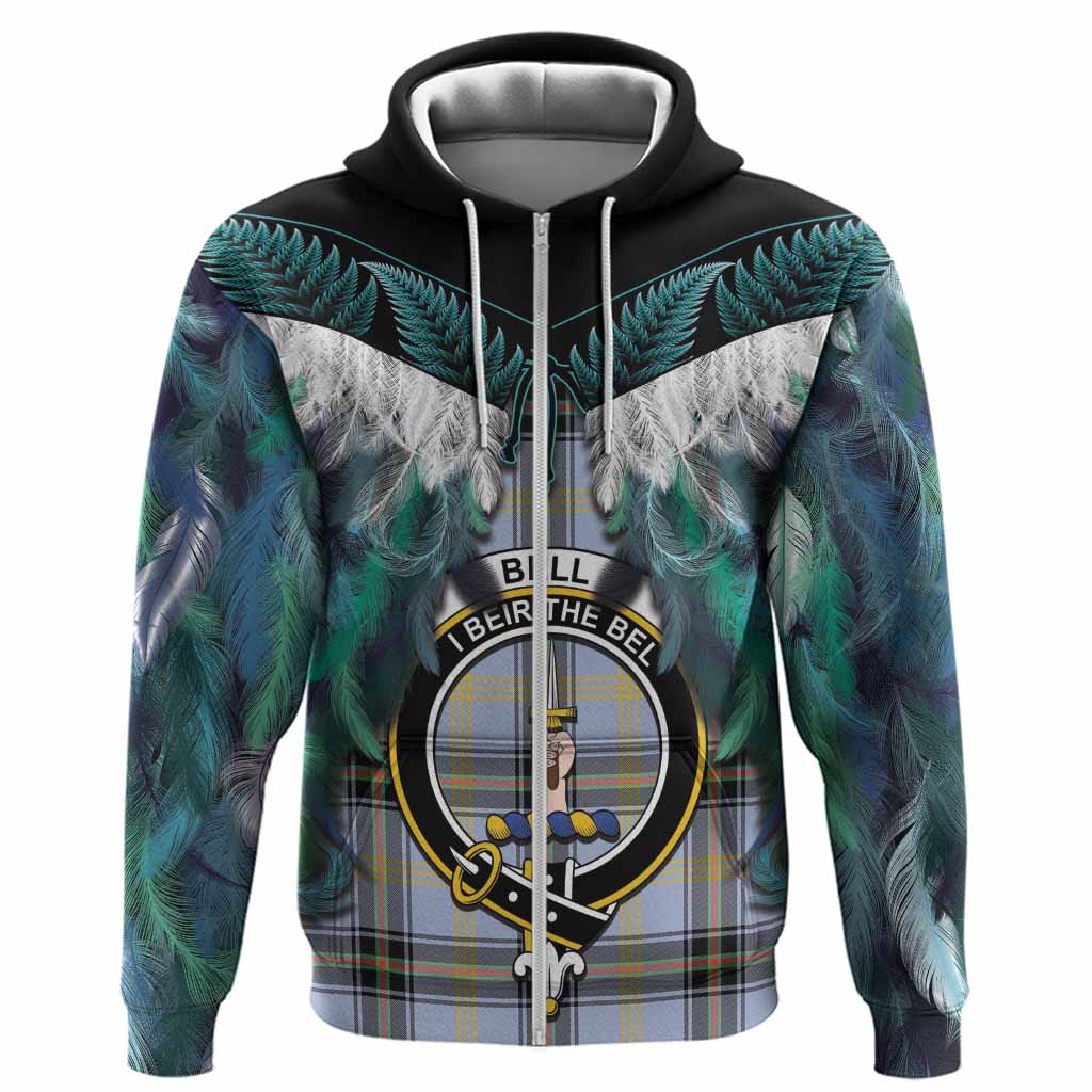 Bell Tartan Crest Hoodie New Zealand Maori Korowai Cloak