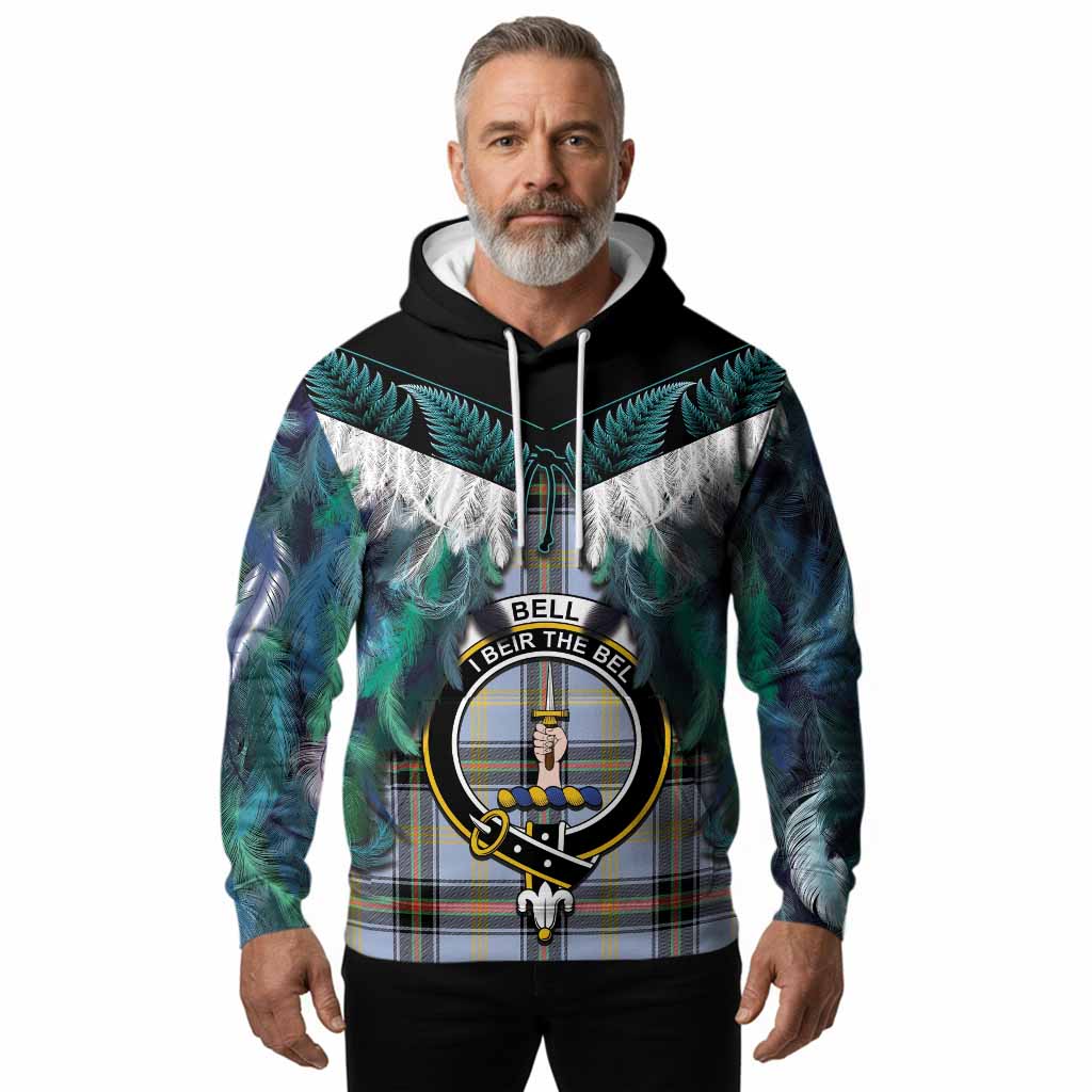 Bell Tartan Crest Hoodie New Zealand Maori Korowai Cloak