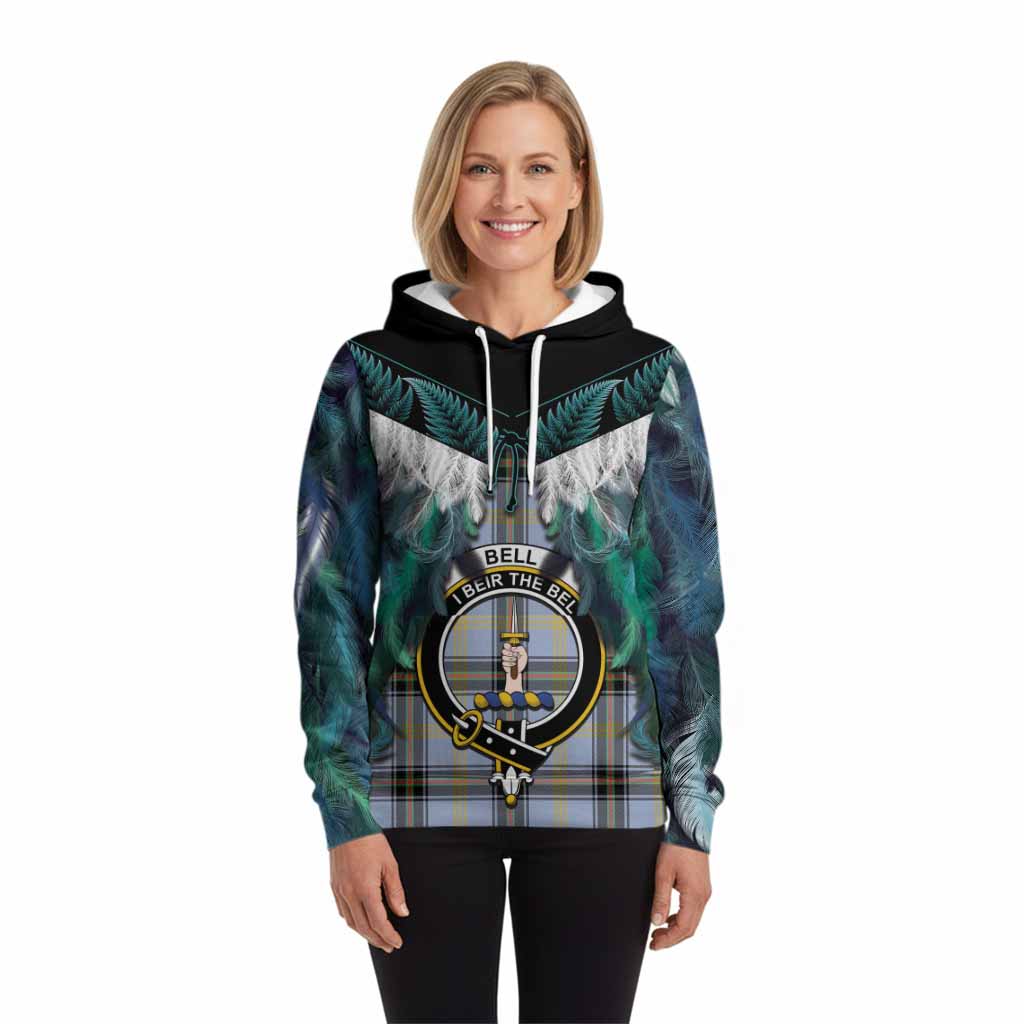 Bell Tartan Crest Hoodie New Zealand Maori Korowai Cloak
