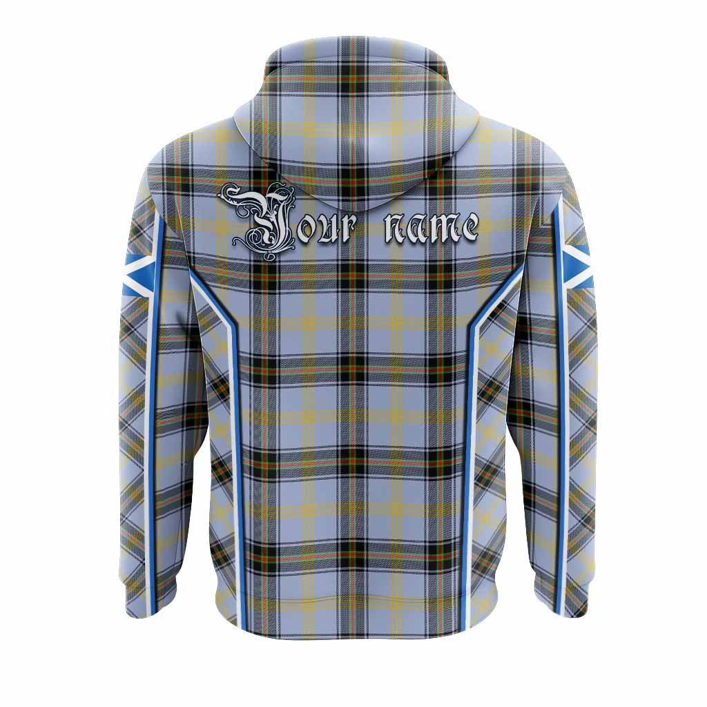 Bell Tartan Crest Hoodie Scotland Coat of Arm Flag Style - Tartan Vibes Clothing