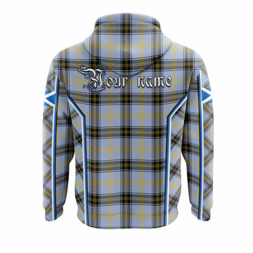 Bell Tartan Crest Hoodie Scotland Coat of Arm Flag Style