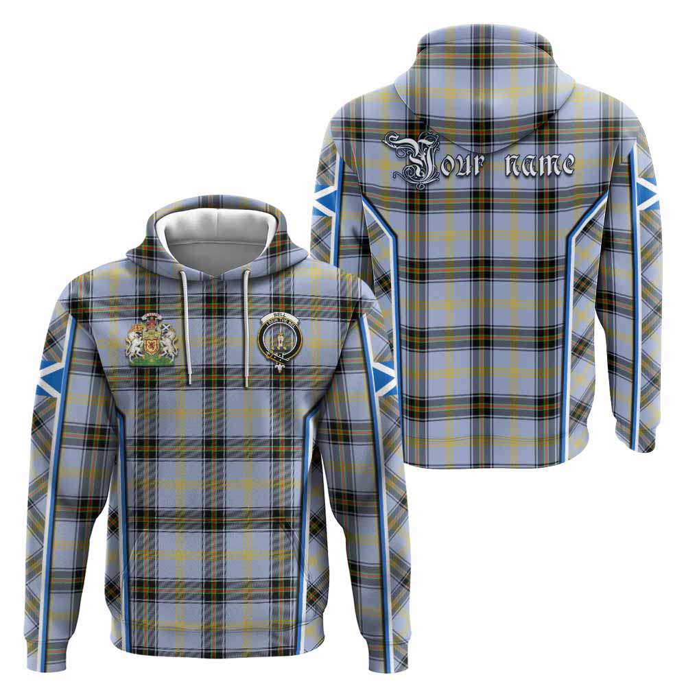 Bell Tartan Crest Hoodie Scotland Coat of Arm Flag Style - Tartan Vibes Clothing