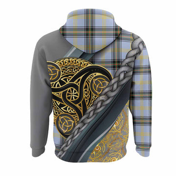 Bell Tartan Crest Hoodie Scottish Triskele Celtic