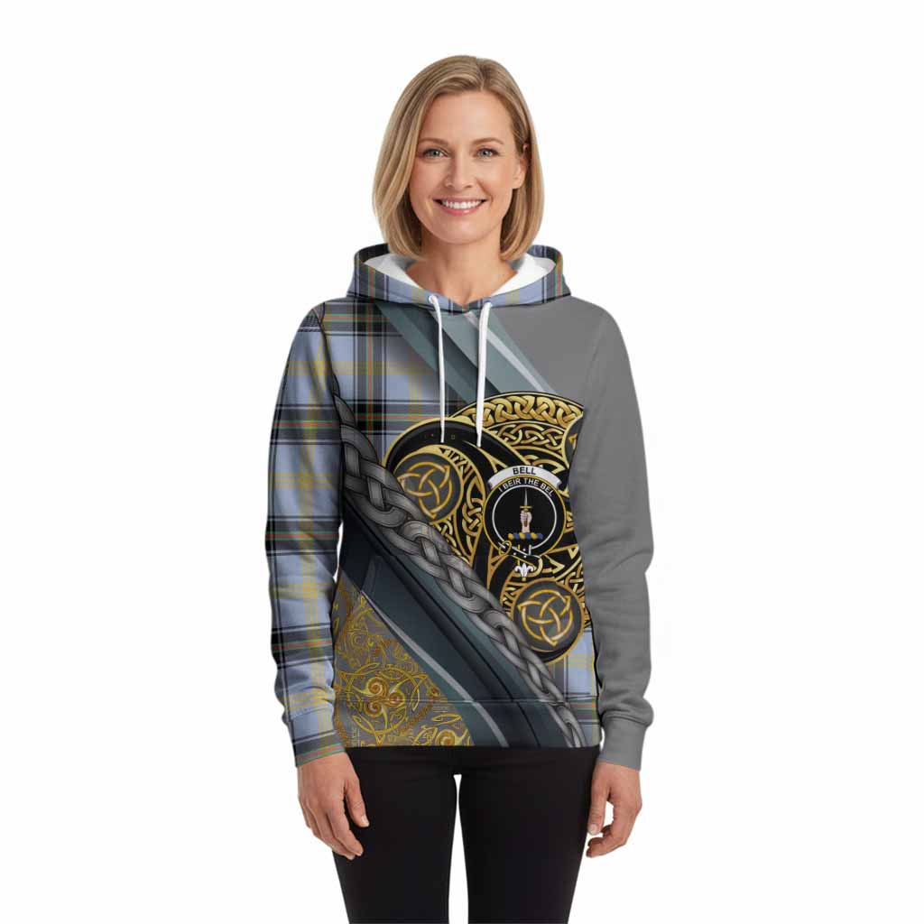 Bell Tartan Crest Hoodie Scottish Triskele Celtic