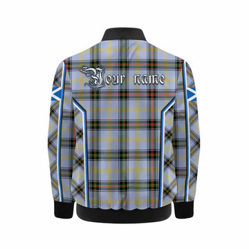 Bell Tartan Crest Kid Bomber Jacket Scotland Coat of Arm Flag Style - Tartan Vibes Clothing