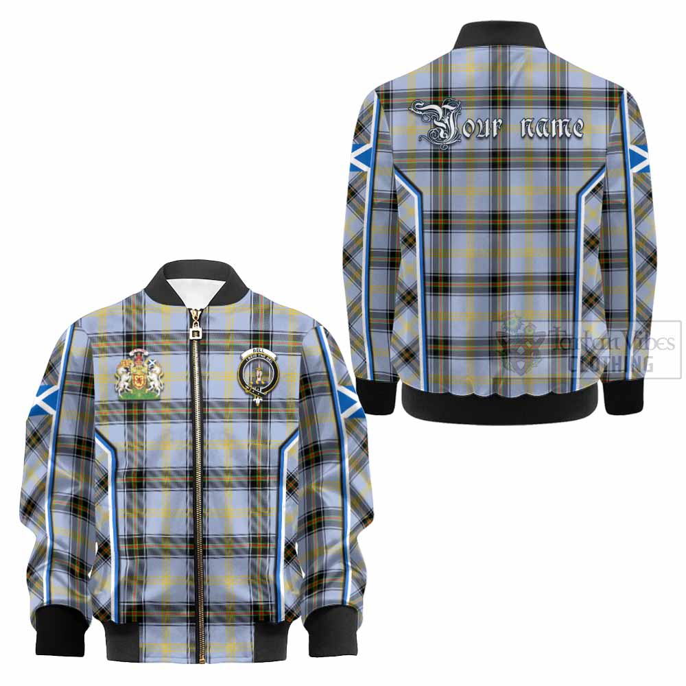 Bell Tartan Crest Kid Bomber Jacket Scotland Coat of Arm Flag Style - Tartan Vibes Clothing