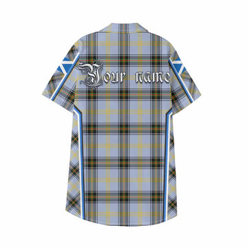 Bell Tartan Crest Kid Hawaiian Shirt Scotland Coat of Arm Flag Style - Tartan Vibes Clothing