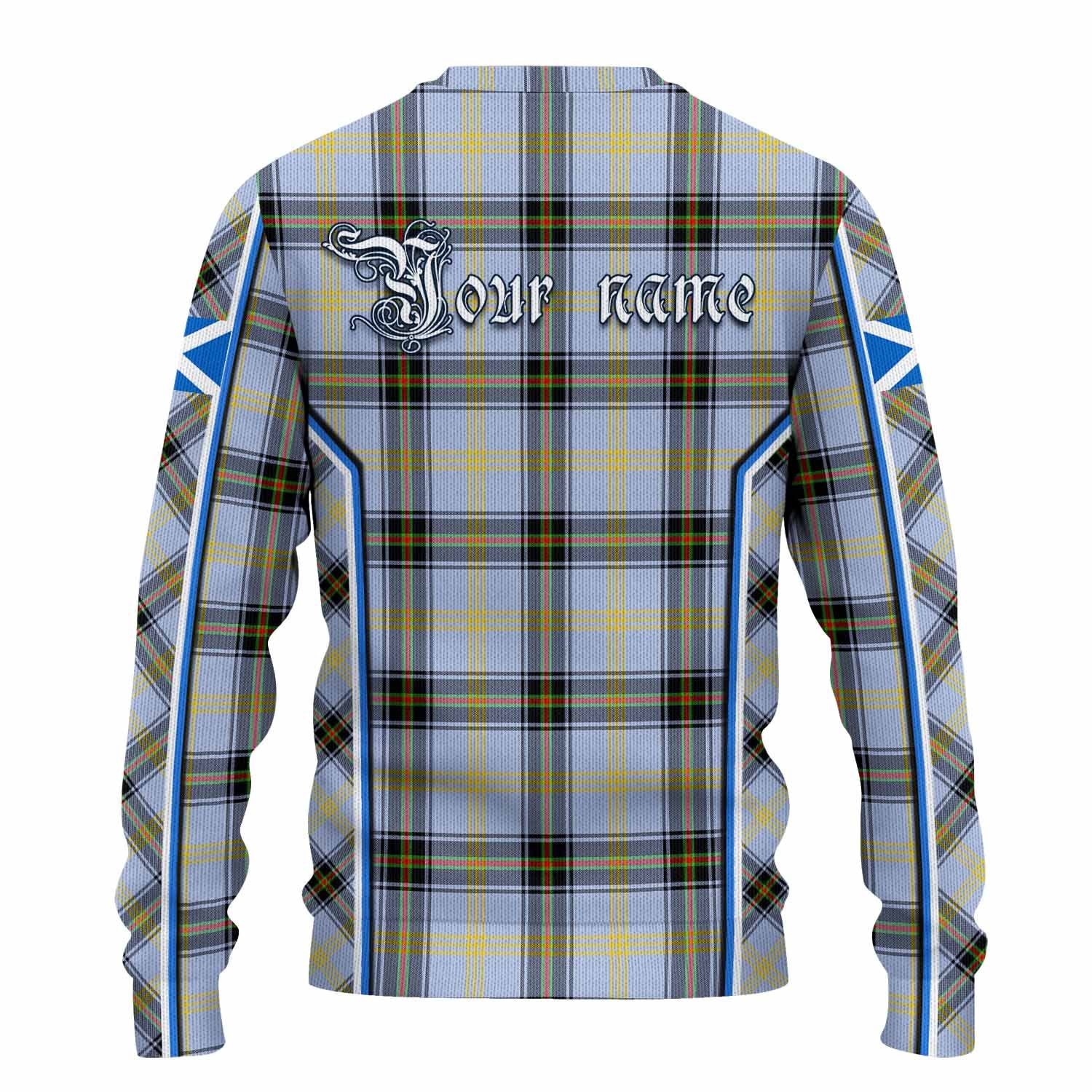 Bell Tartan Crest Knitted Sweater Scotland Coat of Arm Flag Style - Tartan Vibes Clothing