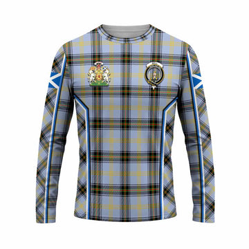 Bell Tartan Crest Long Sleeve T-Shirt Scotland Coat of Arm Flag Style - Tartan Vibes Clothing
