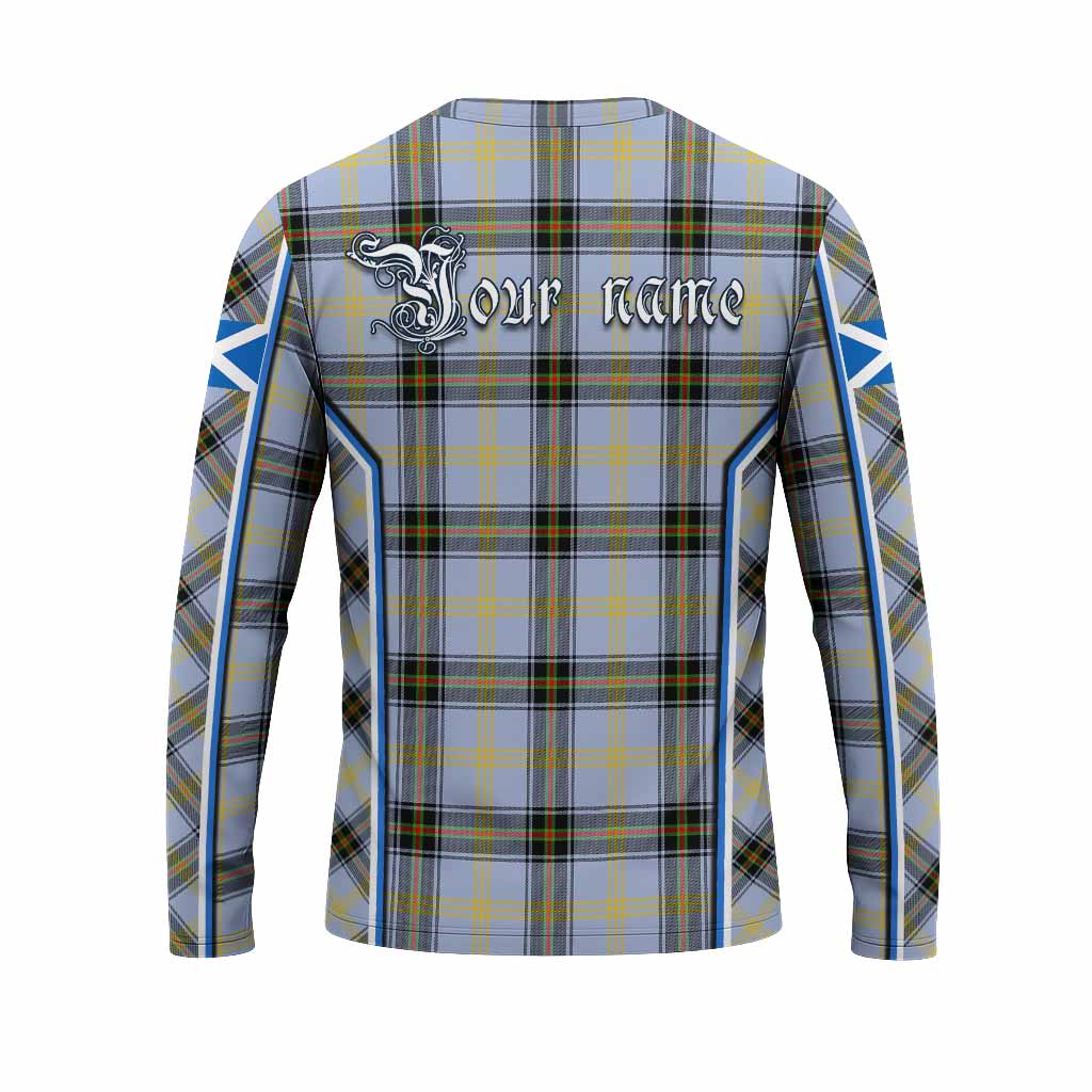 Bell Tartan Crest Long Sleeve T-Shirt Scotland Coat of Arm Flag Style - Tartan Vibes Clothing