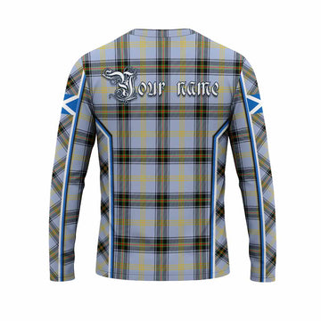 Bell Tartan Crest Long Sleeve T-Shirt Scotland Coat of Arm Flag Style - Tartan Vibes Clothing