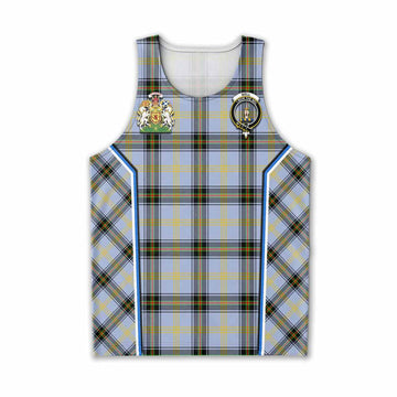 Bell Tartan Crest Men Tank Top Scotland Coat of Arm Flag Style - Tartan Vibes Clothing