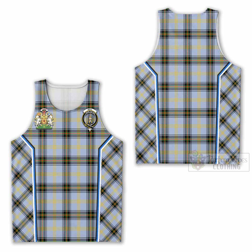 Bell Tartan Crest Men Tank Top Scotland Coat of Arm Flag Style - Tartan Vibes Clothing
