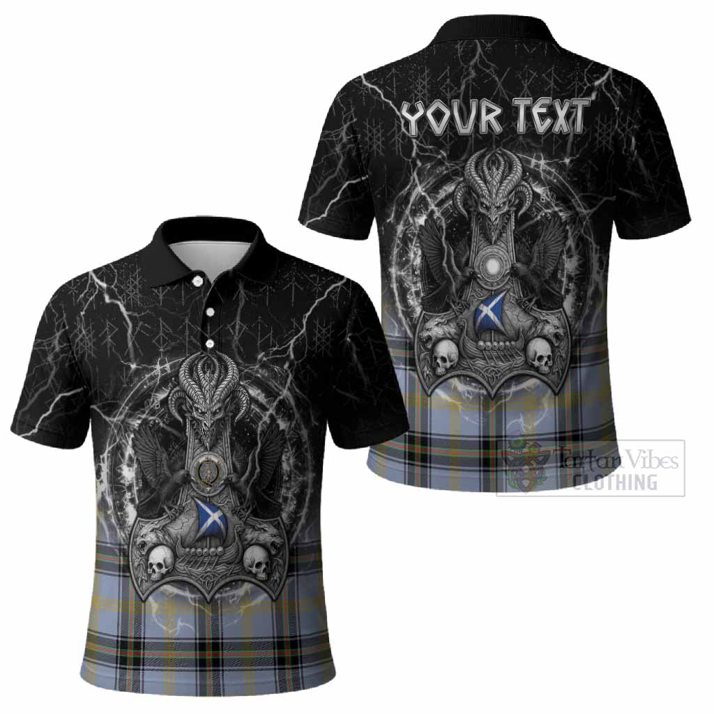 Bell Tartan Crest Polo Shirt Celtic Odin's Raven Legacy