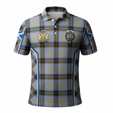 Bell Tartan Crest Polo Shirt Scotland Coat of Arm Flag Style - Tartan Vibes Clothing