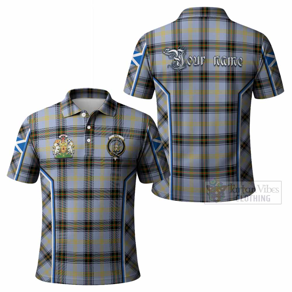 Bell Tartan Crest Polo Shirt Scotland Coat of Arm Flag Style - Tartan Vibes Clothing