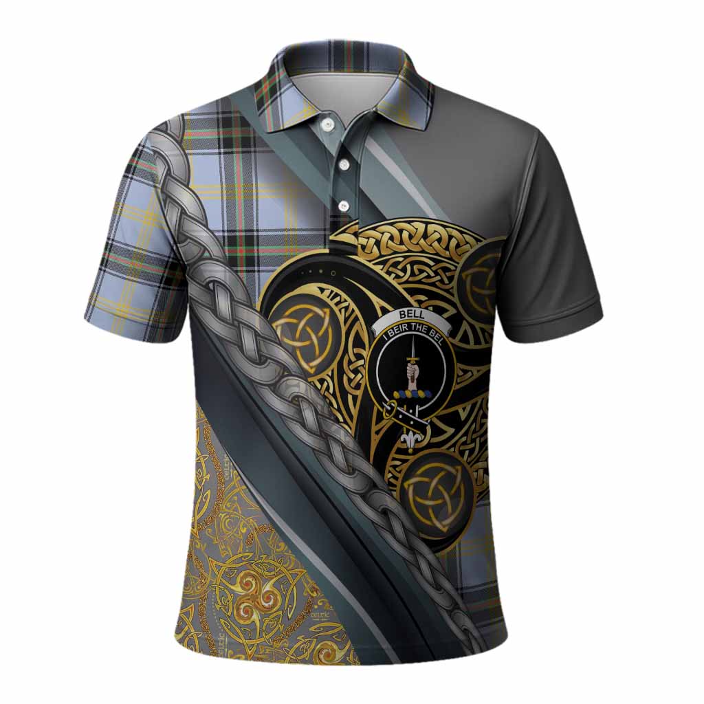Bell Tartan Crest Polo Shirt Scottish Triskele Celtic