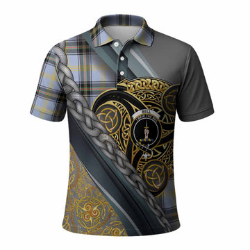 Bell Tartan Crest Polo Shirt Scottish Triskele Celtic
