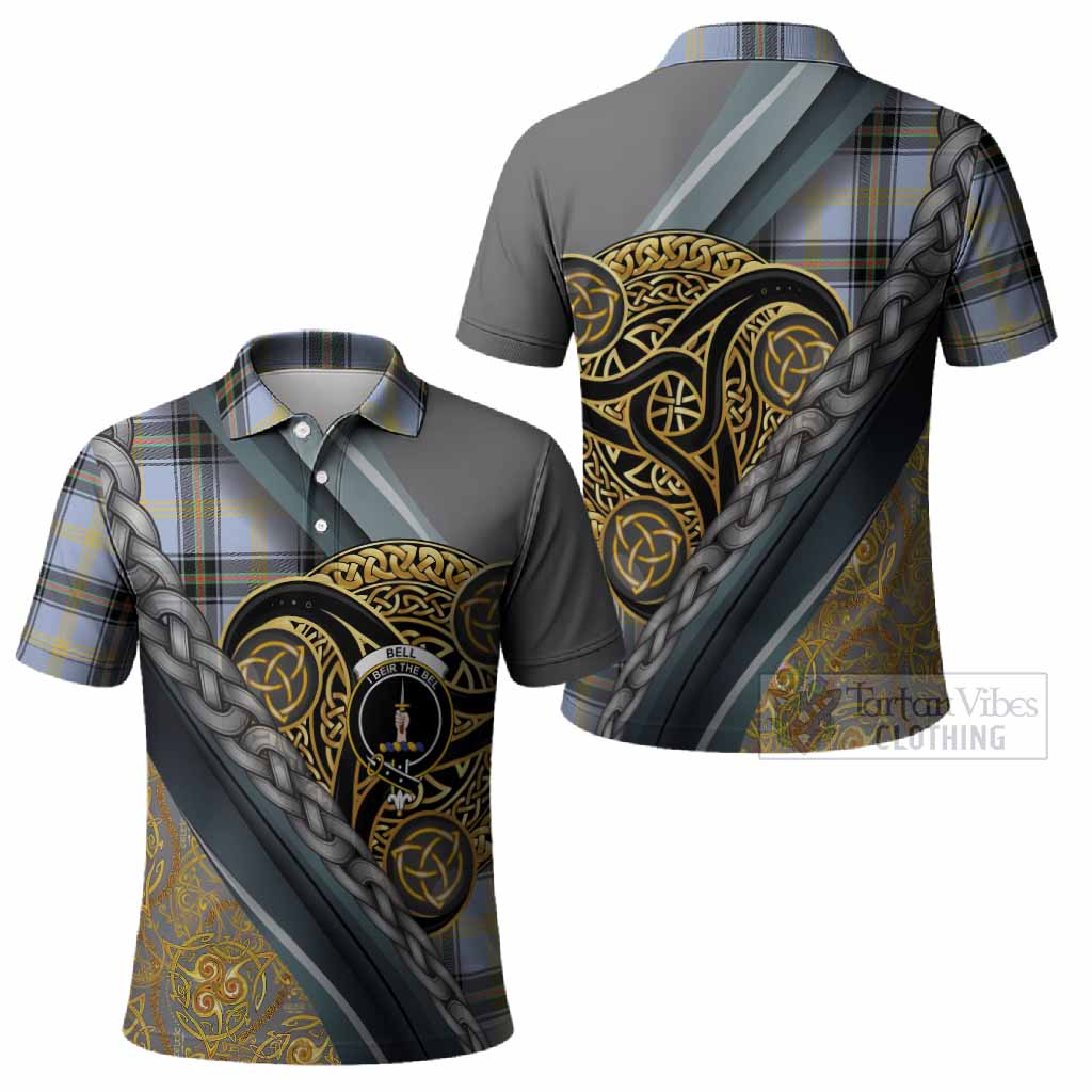 Bell Tartan Crest Polo Shirt Scottish Triskele Celtic