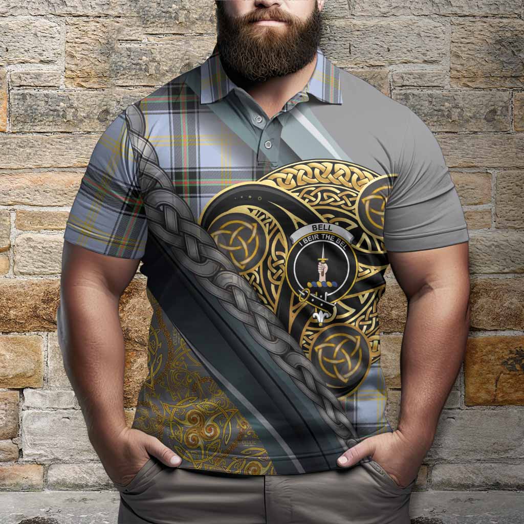 Bell Tartan Crest Polo Shirt Scottish Triskele Celtic