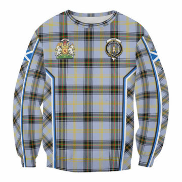 Bell Tartan Crest Sweatshirt Scotland Coat of Arm Flag Style