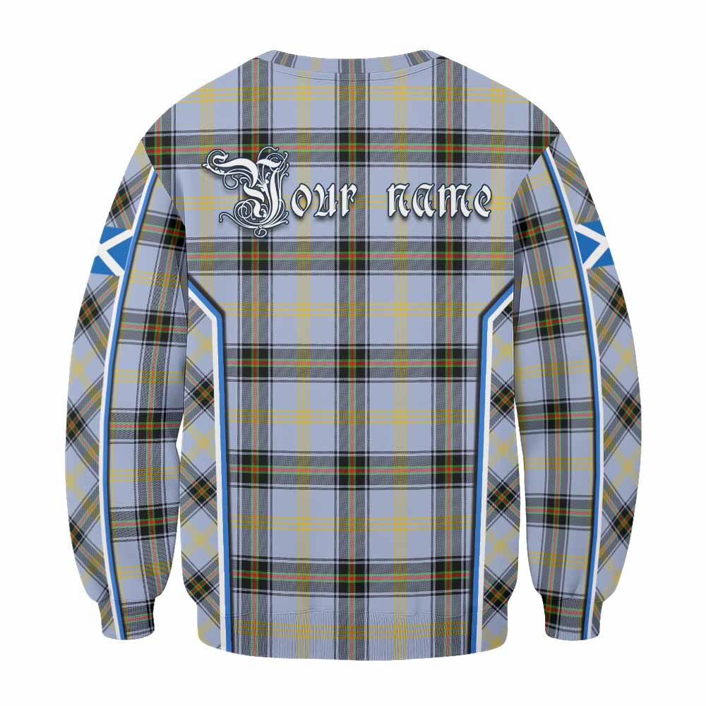 Bell Tartan Crest Sweatshirt Scotland Coat of Arm Flag Style - Tartan Vibes Clothing