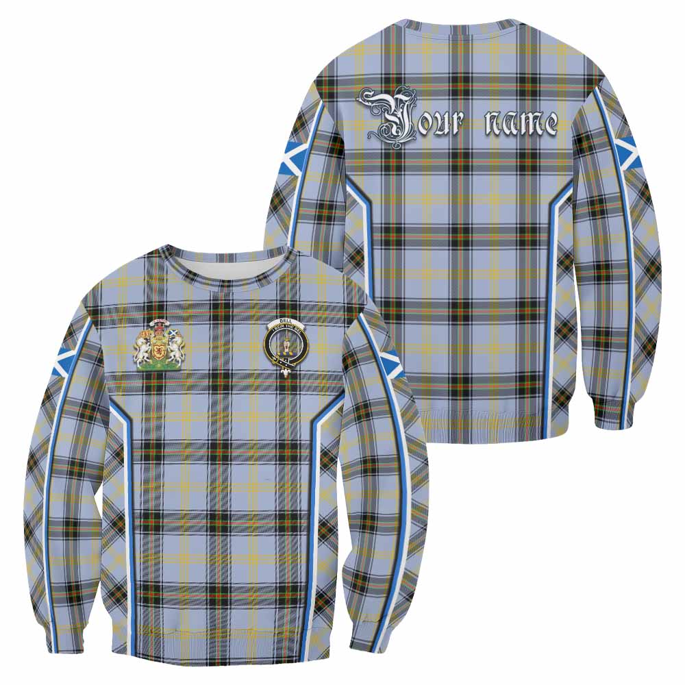 Bell Tartan Crest Sweatshirt Scotland Coat of Arm Flag Style - Tartan Vibes Clothing
