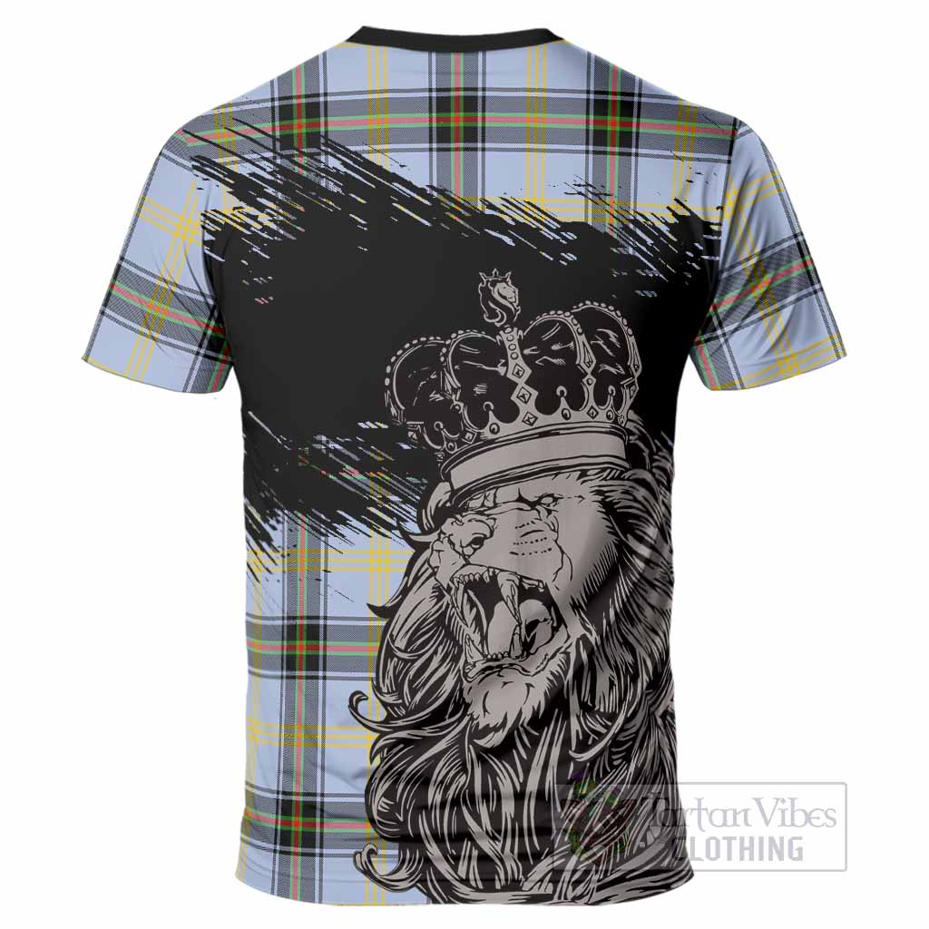 Bell Tartan Crest T-Shirt Crowned Lion Heritage Style