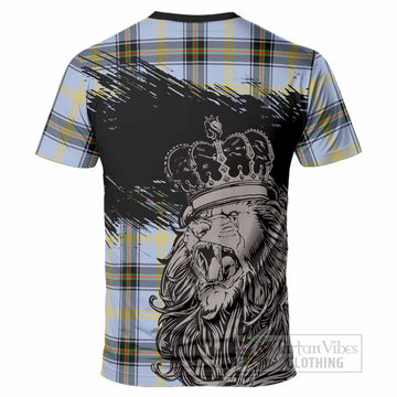 Bell Tartan Crest T-Shirt Crowned Lion Heritage Style