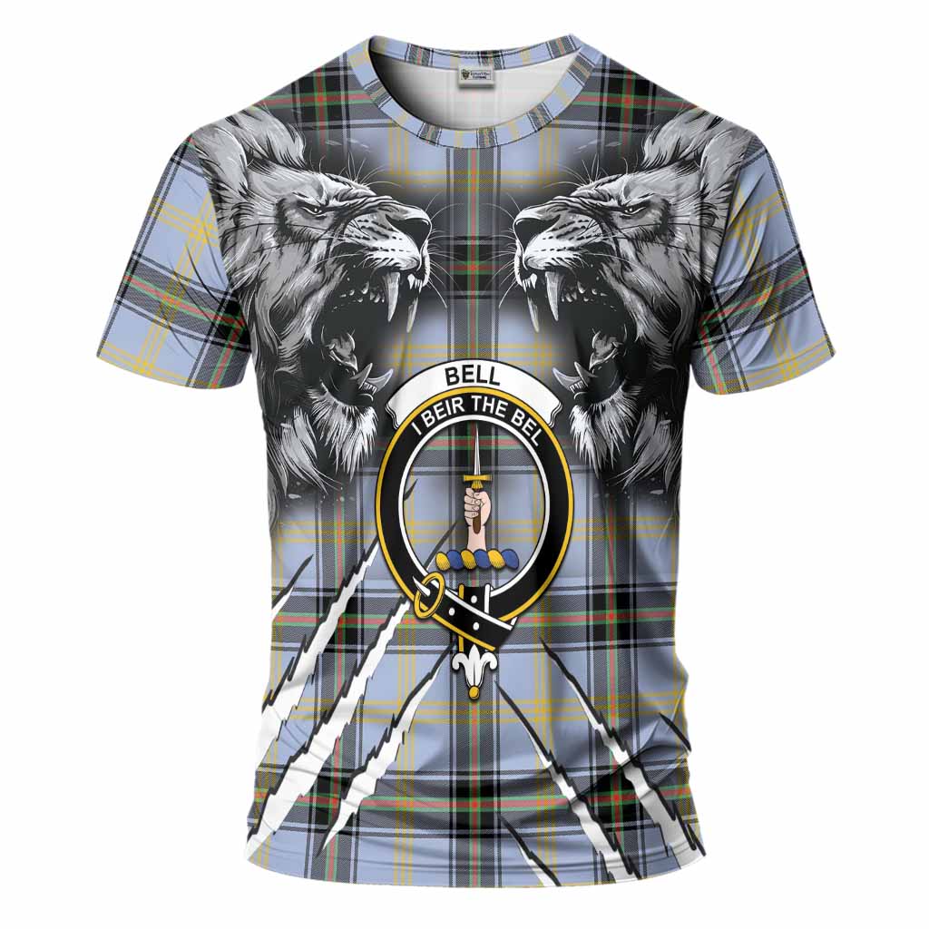 Bell Tartan Crest T-Shirt Ferocious Lion Style